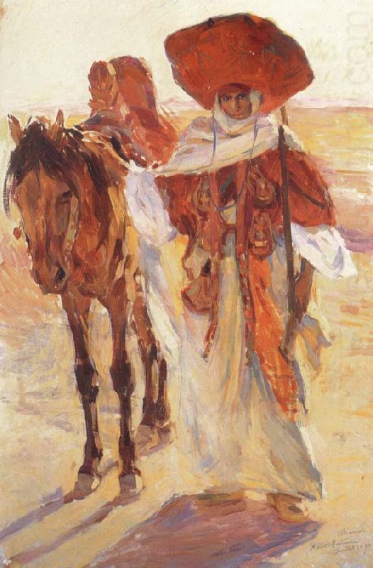 Victor Prouve Arab Horseman oil painting picture